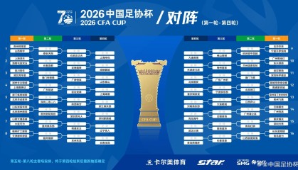 官方：2026中国足协杯抽签结果出炉